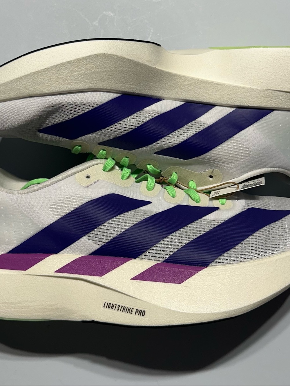 Adidas Adizero EVO SL Women’s Size 8.5 White Purple Running Shoes JS4456 New